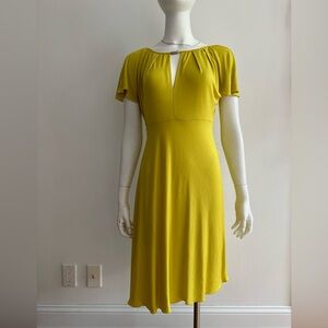 PennyBlack Yellow/ Mustard Knee Length Flare Dress Hi Lo Women Size S M